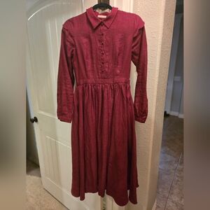 LWA Jo Dress Long Sleeve Burgandy S